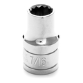 Performance Tool Chrome Socket, 1/2" Drive, 7/16", 12 Point, Shallow W32514